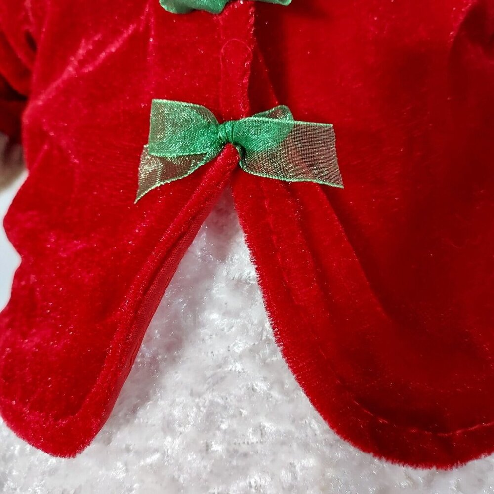 Snow Lady Plush In Red Velvet & Faux Fur Outfit Vintage 18" Tall - Picture 12 of 13